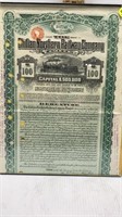 1913 CHILIAN NORTHEN RAILWAY CO. 100 SHARES