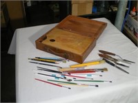 Art Case, Wooden, and Supplies