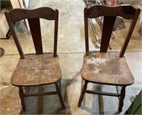 (2) Wood chairs  (damage shown)