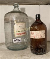 Vintage water jug and glass bottle
