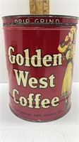 1937 GOLDEN WEST COFFEE CAN 2LBS.