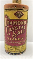 1900s DIAMOND CRYSTAL SALT FLAKED CARDBOARD CAN