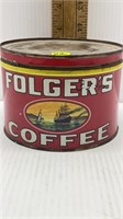 1931--1LBS. FOLGERS COFFEE CAN NO KEY