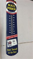 VINTAGE 38" MAIL POUCH TOBACCO METAL THERMOMETER