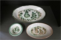 Three M. A. Hadley Pottery Dishes - Large Platter