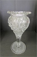 Beautiful Cut Glass Vase - 12" Tall