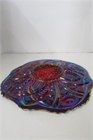 Large Serving Tray SUNSET Carnival Glass 14"
