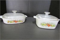 Two "Spice of Life" Corning Ware Casserole Dishes