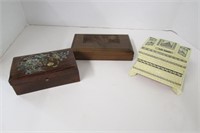 Three Vintage Wooden Boxes