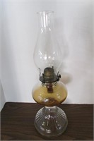 Vintage Glass Oil Lamp 18"