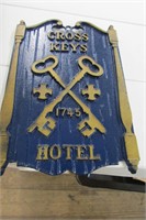 Aluminum Plaque "Cross Keys Hotel" 1180 EM1G