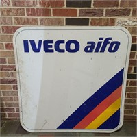 Vtg Iveco Aife Diesel Metal Sign Advertising