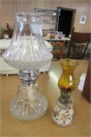 Two Oil Lamps- 8.5" and 13"