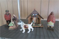 Toggiti German Weather House, 2 wood Figures,