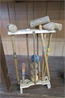 Vintage Partial Set Croquet 4 Balls, 4 Mallets, et
