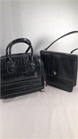 Black Textured Handbags