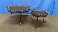 Set of 2 Metal Plant Stands