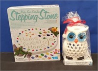 New Stepping Stone Art Kit, Tea Light Owl