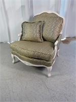 Blue/Gold Toned Accent Chair