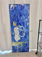 Hand Made Custom Stained Glass Swann scene