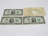 (3) $2 Bills