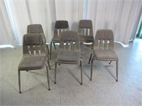 (6) Matching Gray School Chairs