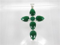 Sterling 6 Stone Emerald Pendant