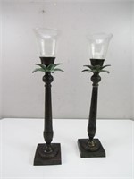 Burnished Style Metal Candle Holders