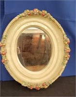 Decorative Oval Floral Wall Mirror