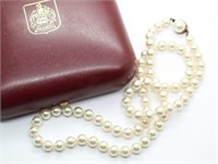 Majorica Pearl Necklace w/Sterling Silver Clasp