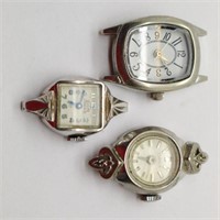(3) Watch Faces - Timex w/Diamond Chips, Elgin