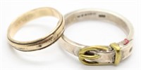Sterling Belt Buckle Ring & 10k Gold Filled Band