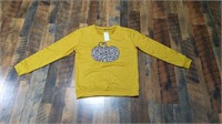 Yellow Leapord Pumpkin Long Sleeve Shirt Large