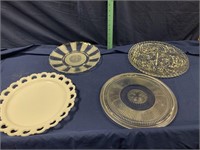 Assorted china serving plates