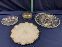 Assorted divided serving dishes