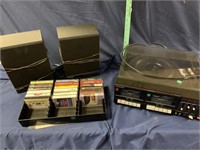 Magnavox turntable/double cassette player w/