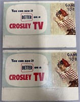 Two 1940s Crosley TV Billboards