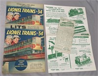 4p Lionel 1954 Store Promotional Catalogs