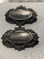 2 Sterling Victorian Clips