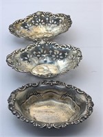 3 Sterling Nut Cups
