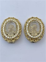 Vintage Earrings with Lady