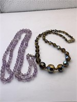 2 Vintage Glass Necklaces