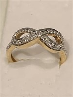 Gold over Sterling Diamond Ring
