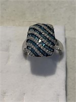 Blue & White Diamonds 1 Ct Ring