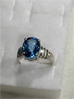 Blue Topaz Sterling Ring