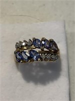 10K Tanzanite Diamond Ring