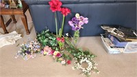 Lot of silk flowers