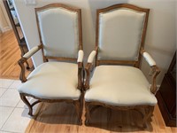 PAIR OF WING BACK TYPE PADDED CHAIRS