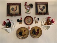 LARGE DECORATIVE ROOSTER LOT