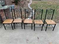 LOT OF 5 MATCHING METAL CHAIRS